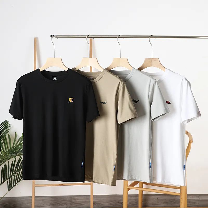 Summer Clothing Staples - Camiseta Masculina de Algodão de Fibra