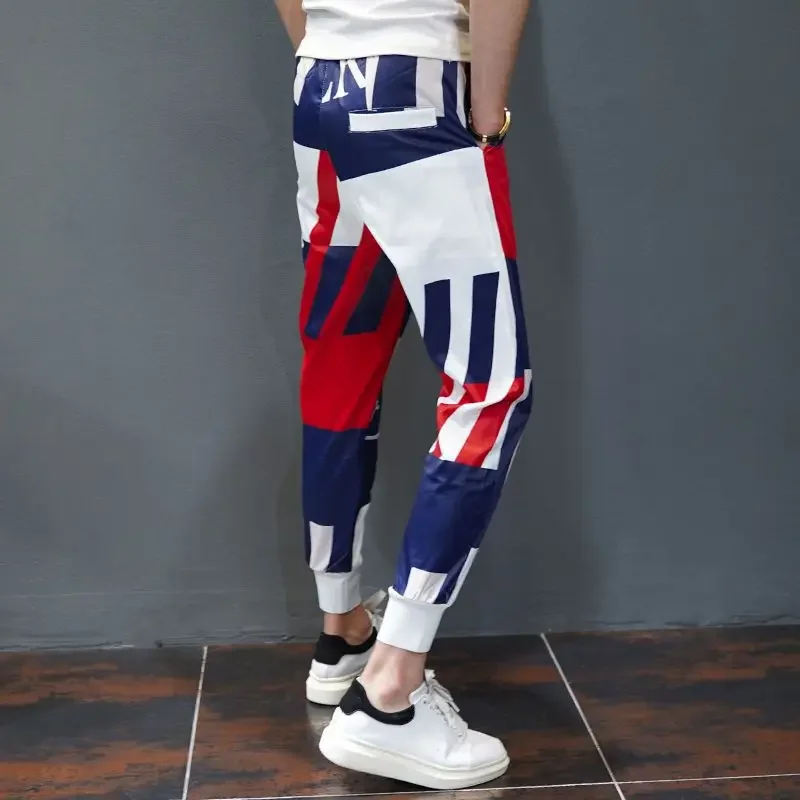 Summer Clothing Aesthetic - Slim Fit Poliéster Calças Casuais Masculinas