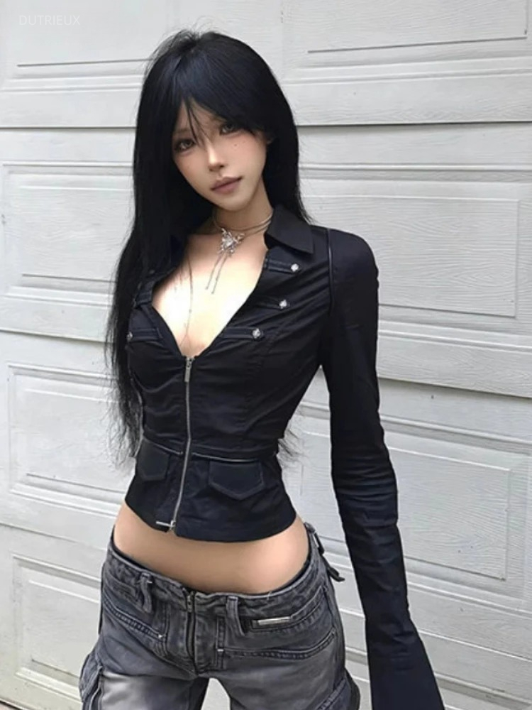 Summer Clothing Aesthetic - Y2k estética feminina sexy blusa sólida