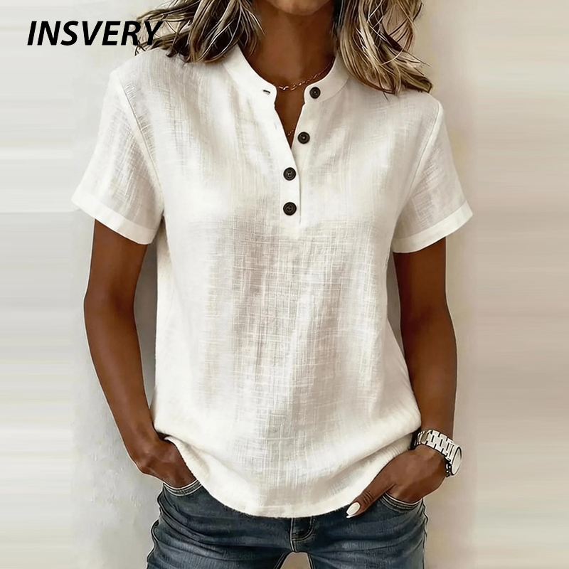 Summer Clothing Men Linen - Blusas Básicas de Verão com Manga