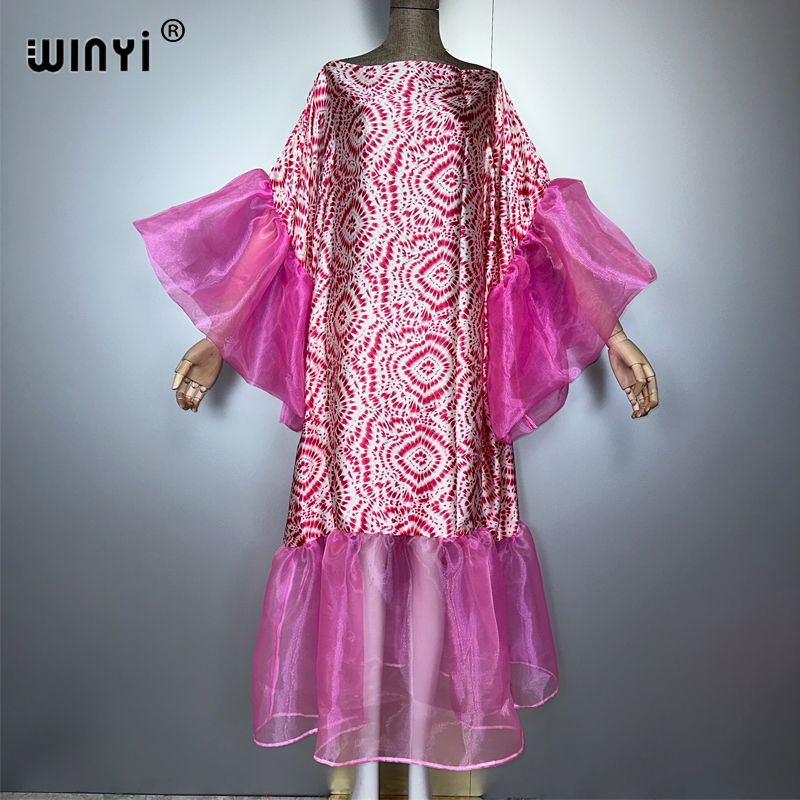 Summer Evenings Clothing - Winyi verão impressão puff (ed) manga