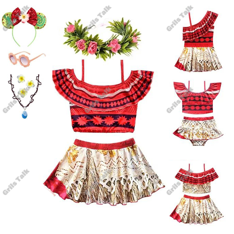 Summer Clothing Kids - Verão fada princesa moana cosplay roupa