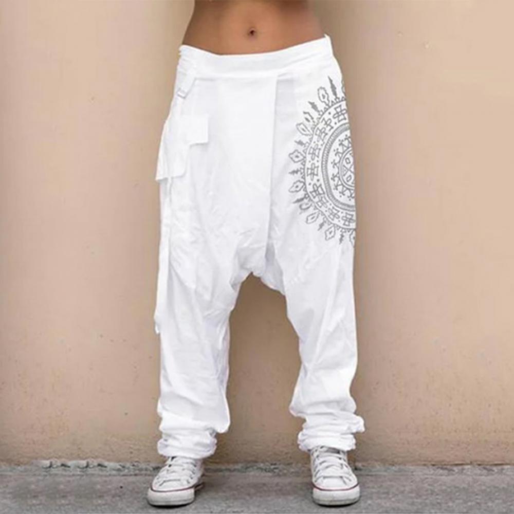 Summer Clothing Drop - Retro impresso feminino calças soltas baixo