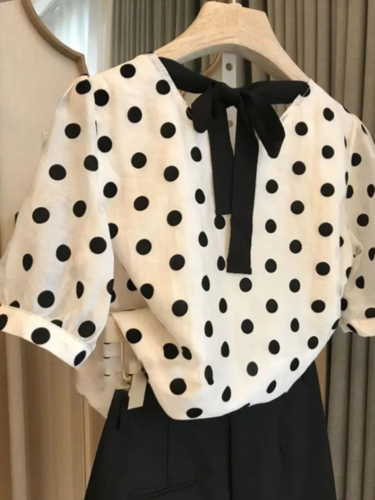 Blusas de bolinhas femininas e - Summer Clothing Aesthetic avaliação e preço