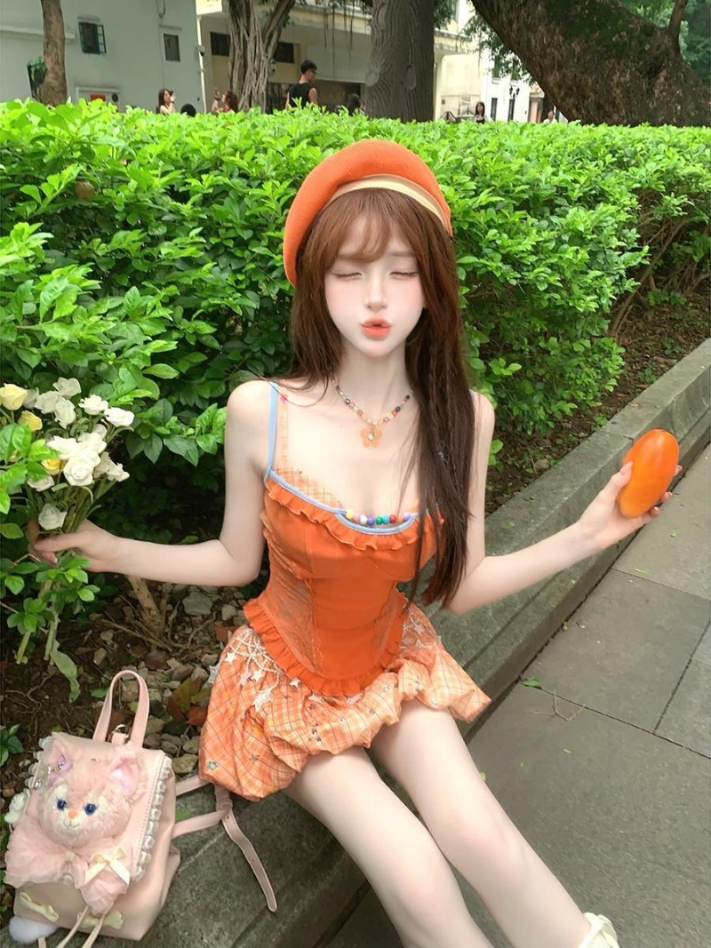 Novo Conjunto de Verão Laranja - Summer Clothing Kids avaliação e preço