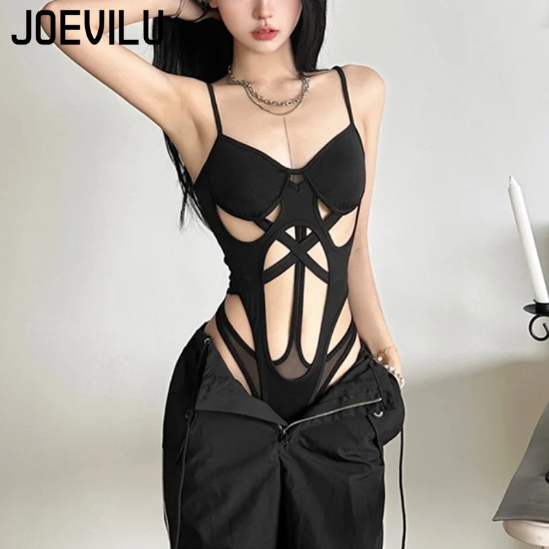 Y2k preto bodysuit feminino oc - Summer Clothing Aesthetic avaliação e preço