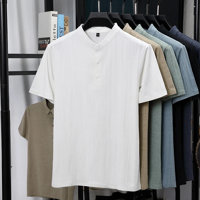 Camisas Masculinas de Linho Te - Summer Clothing Men Linen avaliação e preço