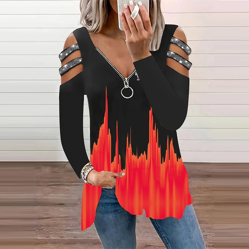 Cor gradiente zíper v pescoço  - Summer Clothing Drop avaliação e preço