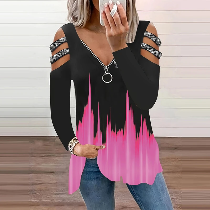 Cor gradiente zíper v pescoço  - Summer Clothing Drop avaliação e preço