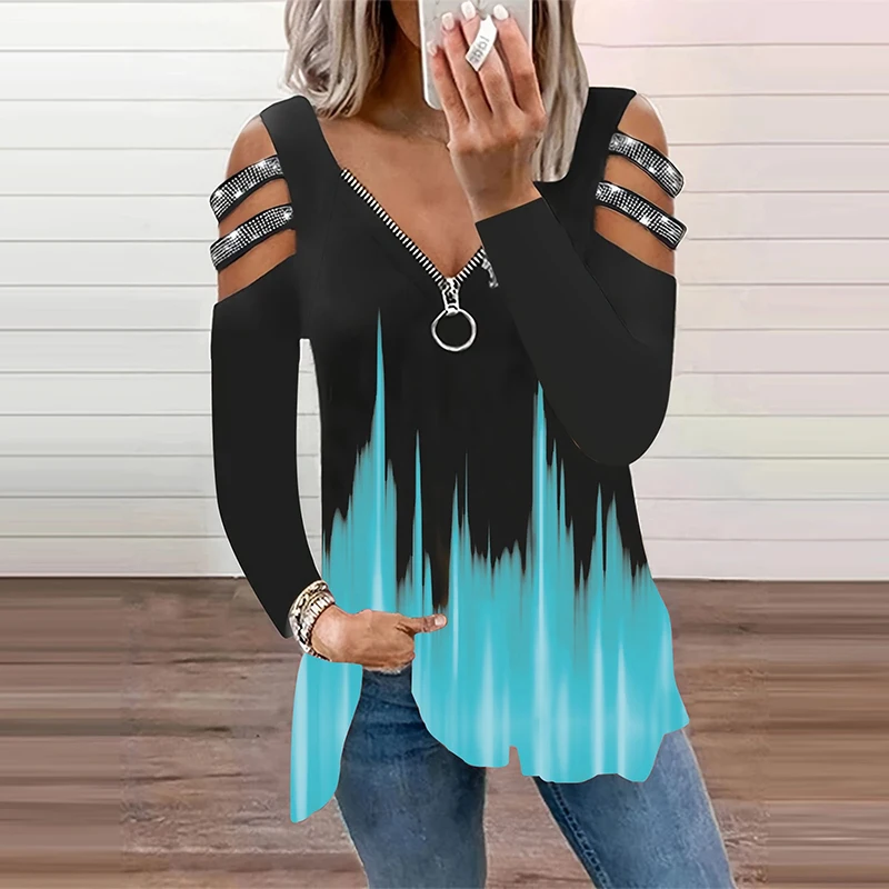 Cor gradiente zíper v pescoço  - Summer Clothing Drop avaliação e preço