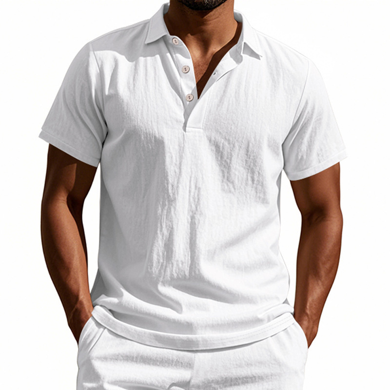 Camisa POLO de Linho de Alta Q - Summer Clothing Men Linen avaliação e preço