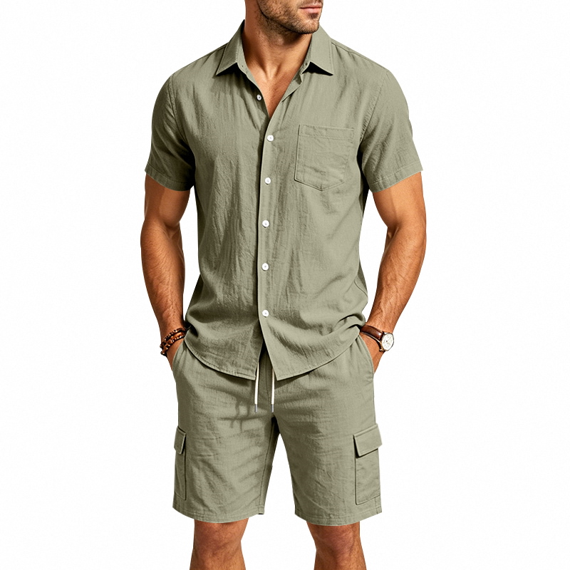 Conjunto Masculino de Verão em - Summer Clothing Men Linen avaliação e preço